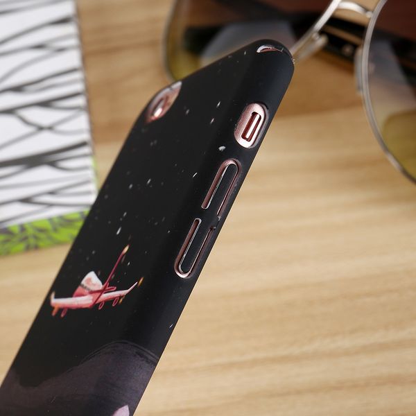 

2018 space moon plane for iphone 6 case matte feeling hard pc phone case back cover for iphone 8 plus case
