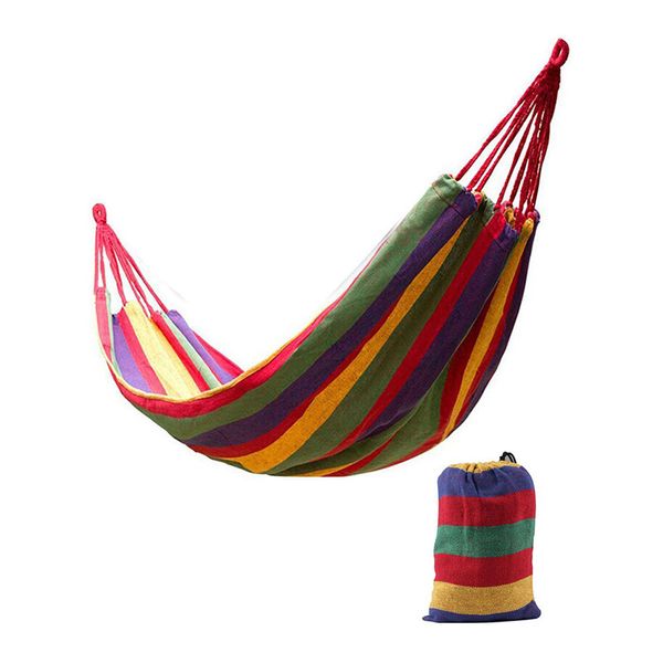 Venda quente Incrível Portátil 120 kg De Carregamento Do Jardim Hammock Pendurar Cama de Acampamento de Viagem Swing Sobrevivência Ao Ar Livre Sacos de Lona Lona 190 *