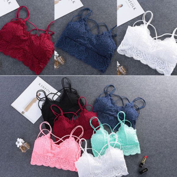 

2018 new fashion charming women casual vest sleeveless summer crop shirt lace, White