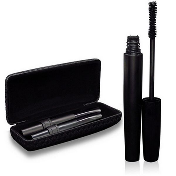 

stockbrand makeup double mascara black waterproof mascara eyelash fiber + gel 2pcs set with retail box dhl ing