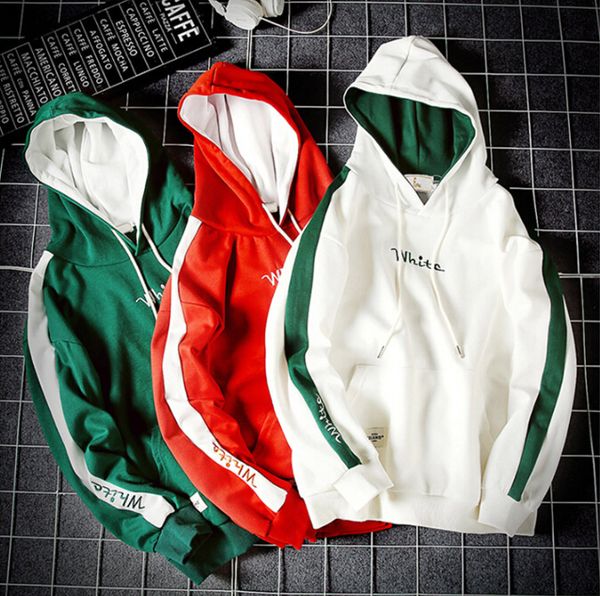 

street hoodies contrast fashion hooded hip women panelled mens sweatshirt men pullover high color casual hop hooded hoodies bsgrj, Black