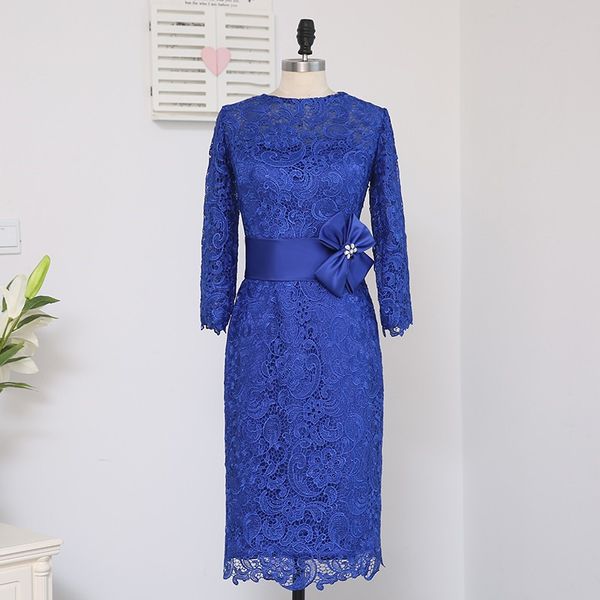 

blue bridal party dress applique lace wedding long sleeve, Black;red