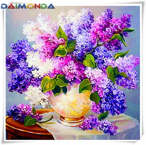 

мозаика home decor подарок цветок фиолетовый сирень 5d diy алмаз живопись вышивки крестом комплект горный хрусталь полный roundsquare алмаз