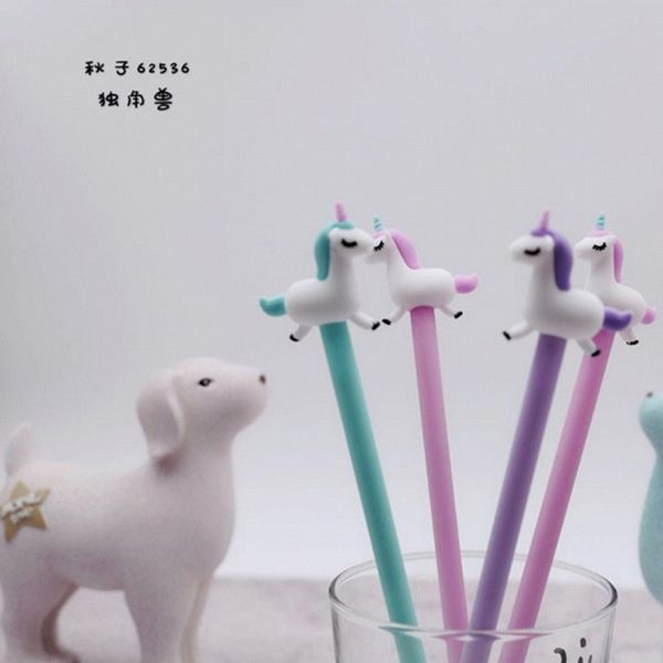 

1pcs gel pens candy unicorn black colored kawaii gift gel-ink pens for writing cute stationery office school supplies 0.5mm