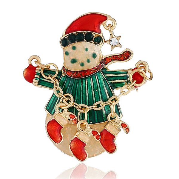 

sleepylady trendy christmas snowman brooches for girl women accessories gift brooch enamel pins broche broszka christmas jewelry, Gray