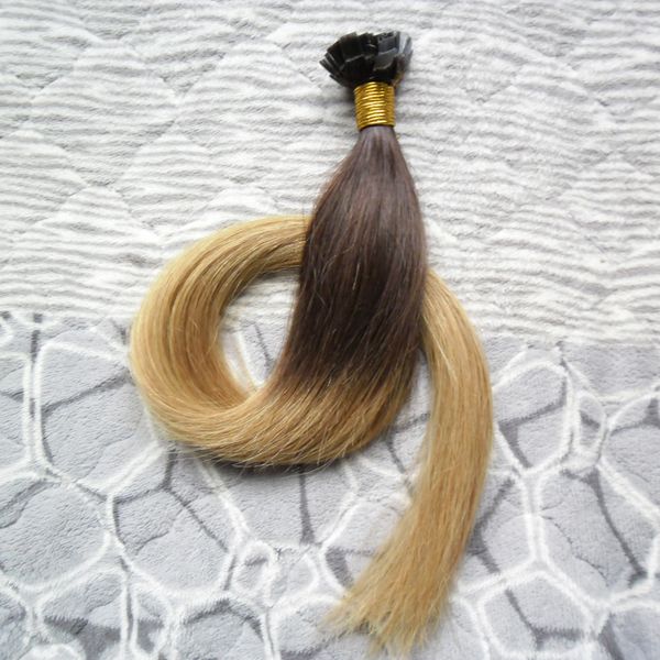 Straight Ombre Keratin Human Fusion Hair F Tip Hair Pre Bonded