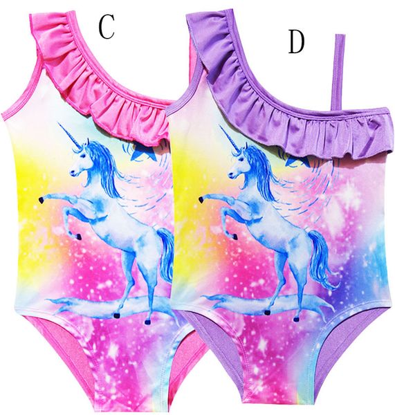 Babydruck Einteiler Schwimmen Sommer Kinder Bademode Cartoon Bikinis Mädchen Badeanzug 4 Farben C4152