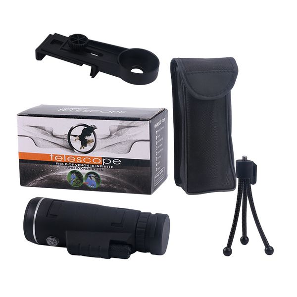 

40x60 hd monocular telescope cell phone adapter included hunting, outdoor, birding, spotting wildlife, hiking