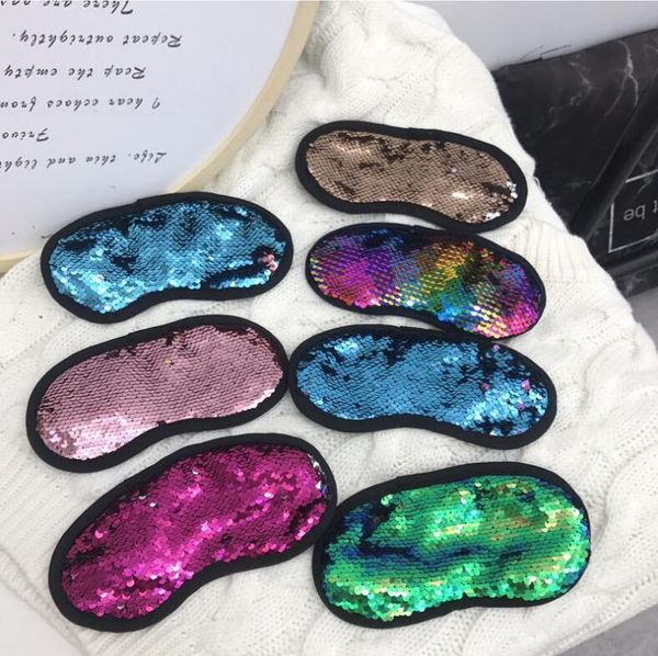 

mermaid sequin sleep mask fashion sleeping eyes breathable shading eyeshade eye patch travel eyepatch eyes cover novelty items, Slivery;white