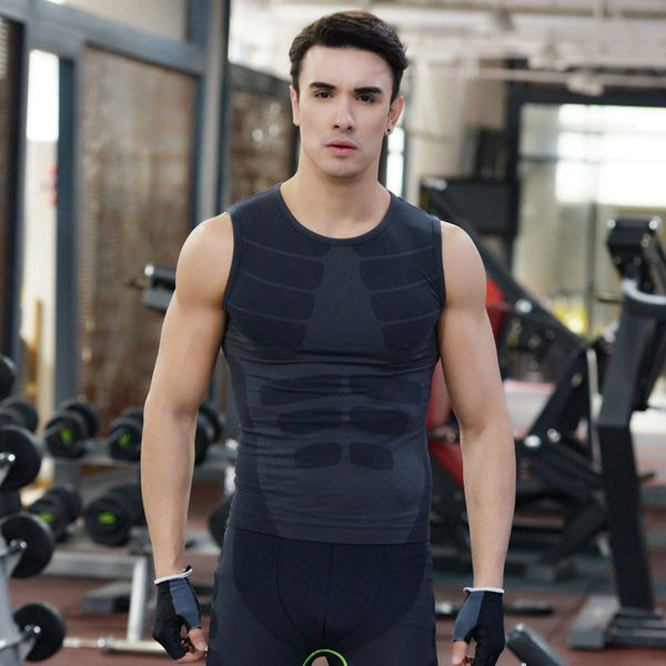 

men slimming vest waist belly stomach shapewear posture corrector t shirt tight chest shaper, Black;brown