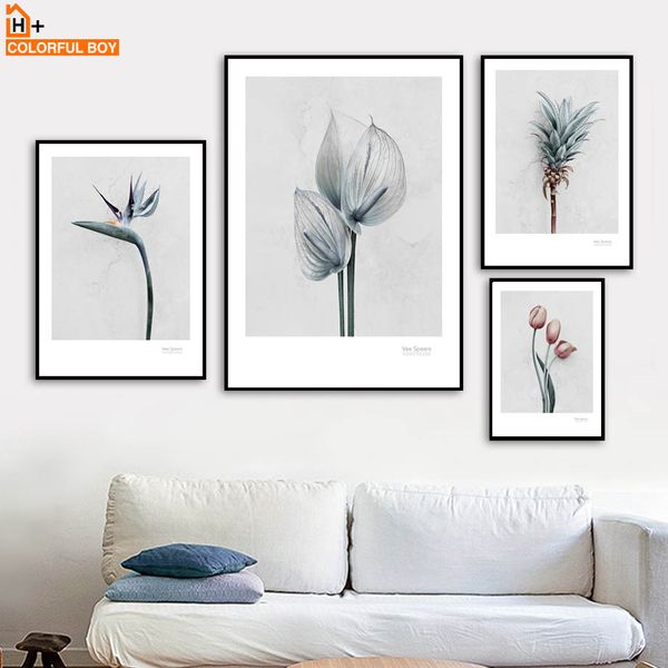 

colorfulboy nordic flower posters and prints wall art canvas painting print art wall pictures for living room decoration