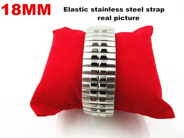 

20pcs/lot 18mm elastic stainless steel strap watch band watch strap - 090603, Black;brown