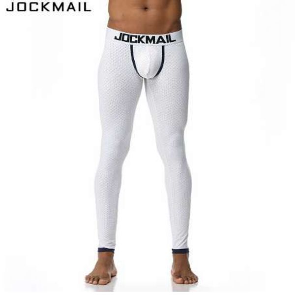 

jockmail men long johns cotton dots thermal underwear pouch mens leggings warm underpants gay thermal underwear, Black;white