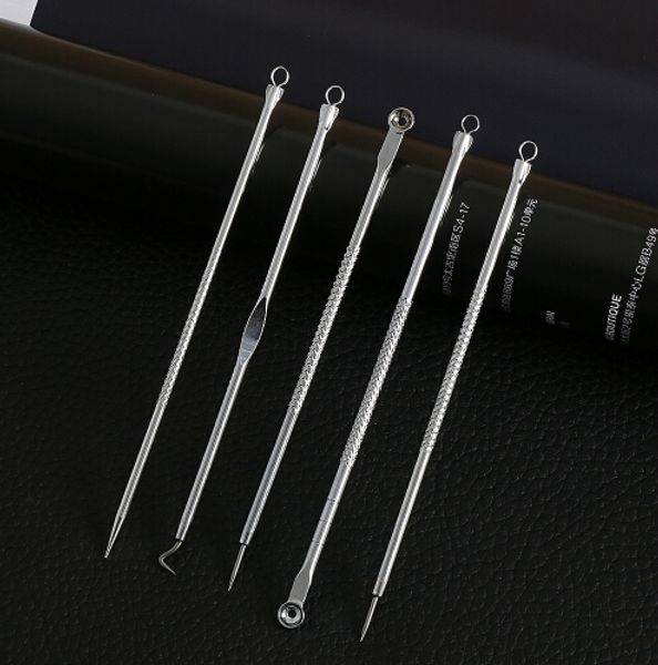 

wholesale cleaning tool 5pc/set stainless steel remover needles pimple kit makeup tools skin care tool
