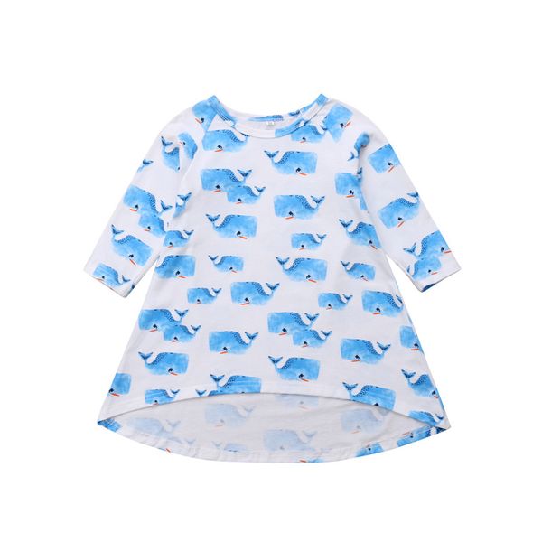 

newborn infant baby girls dress whale cotton autumn long sleeve dresses round neck casual cute girl clothing clothes 0-3y, Red;yellow