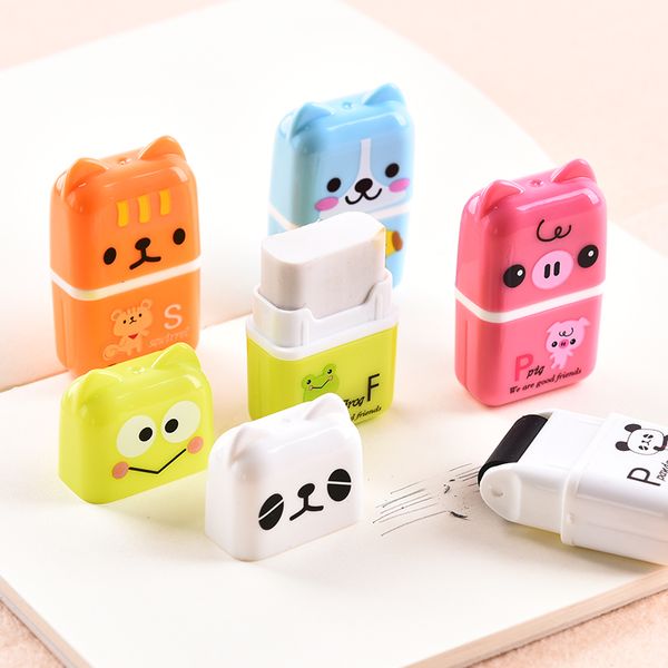 

10 pcs/lot creative roller eraser cute cartoon erasers children school stationery supplies student gift