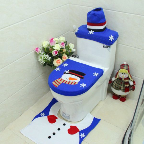 

новый дизайн 3шт рождество ковер санта стульчак обложка foot pad крышка радиатора нескользящие коврик для ванной набор для ванной комнаты но