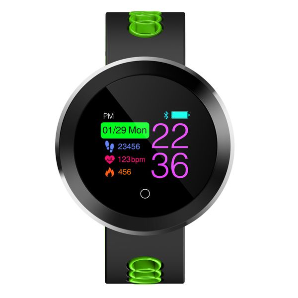 

q8 pro oled tracker sport smart watch ip68 waterproof silicone watchband heart rate monitor ios9.0 android 4.4 above system, Slivery;brown