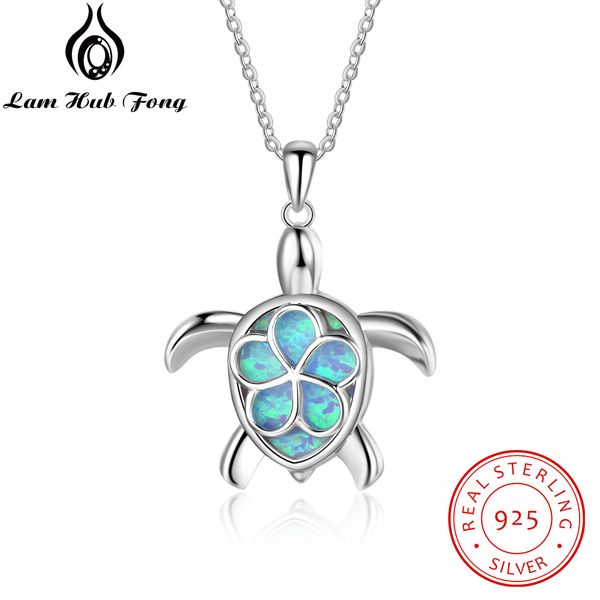 

100% sterling silver 925 blue opal stone fine jewelry vintage women pendants jewelry cute tortoise silver pendants&necklace