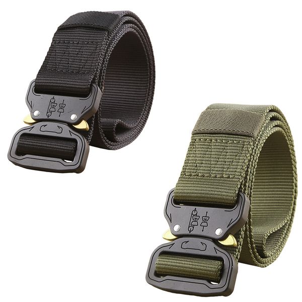 Cintura tattica da uomo Equipaggiamento dell'esercito militare Fibbia in metallo Cinture in nylon Soldato SWAT Combat Heavy Duty Molle Carry Cintura di sopravvivenza