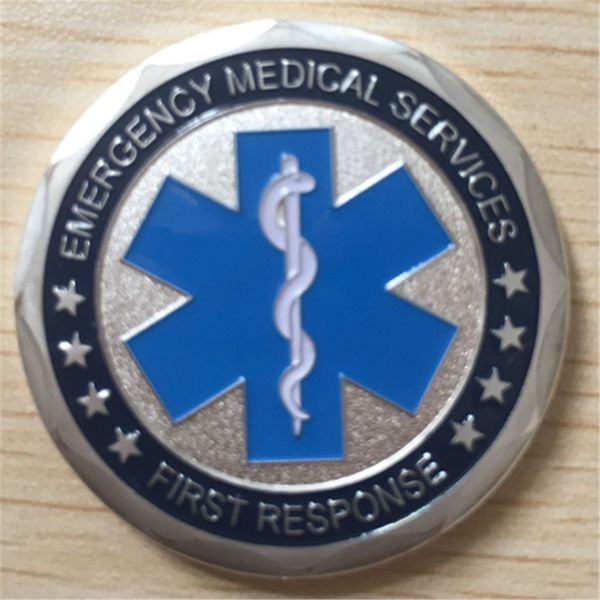 

ems emt emergency services star of life paramedic medical rescue challenge coin