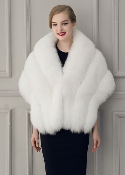 

2019 new warm faux fur bridal shawl fur wraps marriage shrug coat bride winter wedding party boleros jacket cloak burgundy black white gray