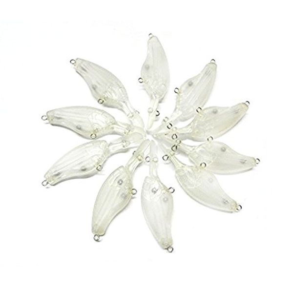 

lenpaby 10pcs fishing lures clear plastic unpainted crankbait fishing lures blank lure bodies for making lures 9cm/3.54"/10g