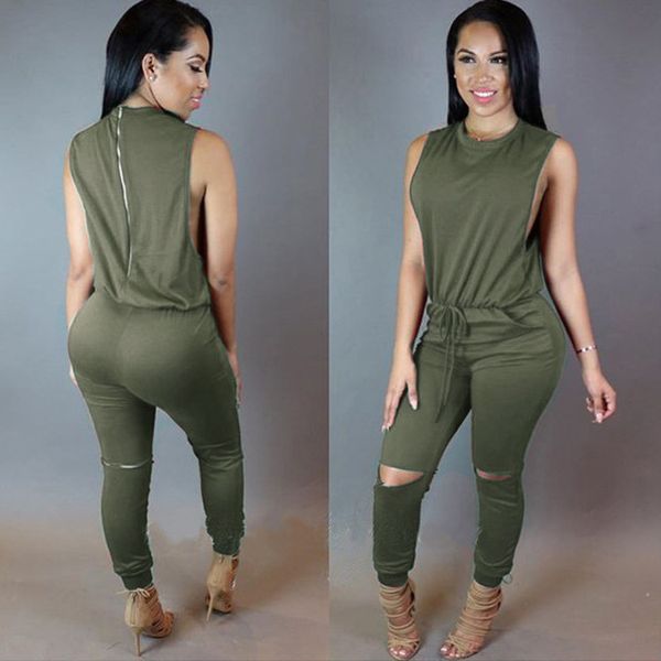 

women sleeveless mid waist black thin zipper lace up jumsuit rompers casual jumpsuit for ladies female 2017, Black;white