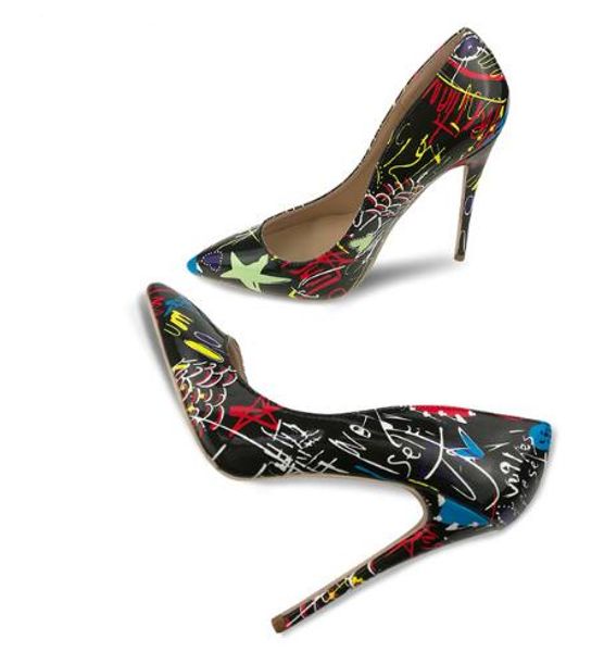 

Women Shoes Red Bottoms High Heels Sexy Pointed Toe 8cm 10cm 12cm purple Pumps Come With Logo dust bags Wedding Black graffiti