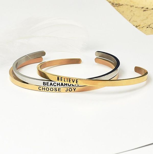 

bracelets customize bracelets stainless steel open c cuff titanium steel bangles for couple jewelry fashion, White