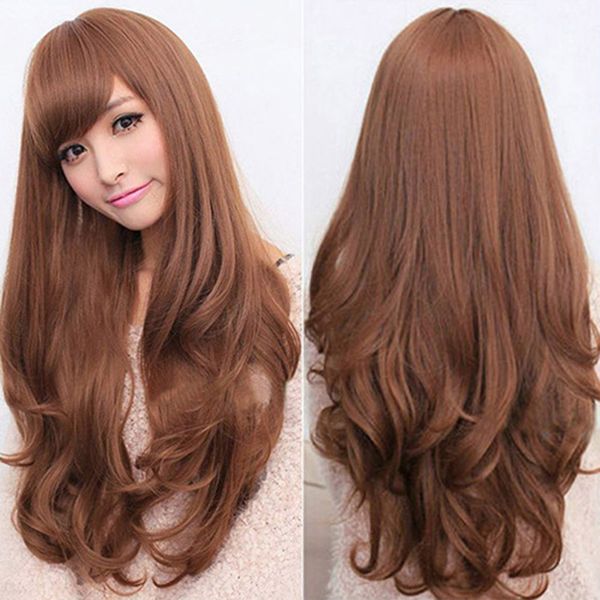 2020 Fashion Heat Resistant Beauty Lace Long Loose Wigs Long Curly