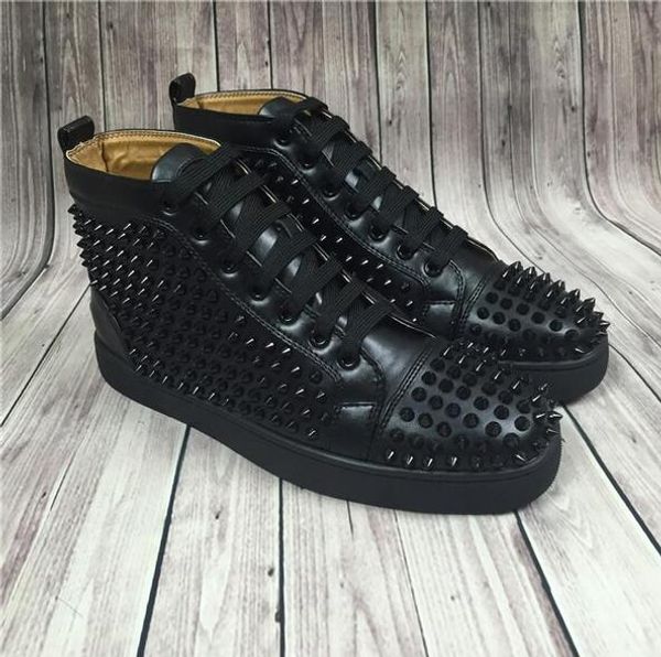

Wholesale 2019 men women rhinestone high top shoes famous designer brand red bottom Sneakers mens loubbis shoes with box and dustbag