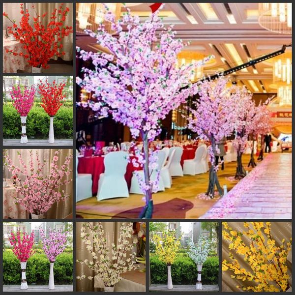 Artificial Cherry Spring Plum Peach Blossom Branch Silk Flower