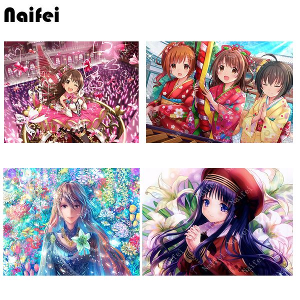 Acheter Vente En Gros Diamant Peinture Point De Croix Anime Japon Fille De Dessin Animé Strass Complète 5d Mosaïque Diamant Broderie De Noël De