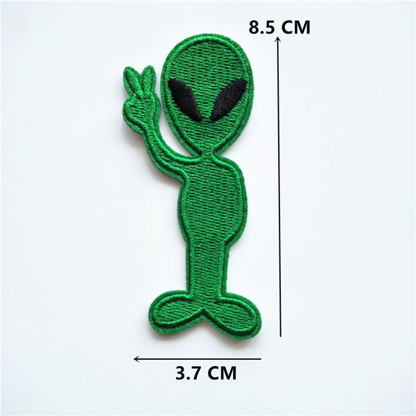 

cartoon cotton aliens clothes embroidered iron on patches for clothing diy stripes motif appliques parches, Black