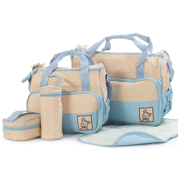 

five-piece set outdoor travel mom nappy maternity diaper bag for mother backpack inclined shoulder bag baby stroller