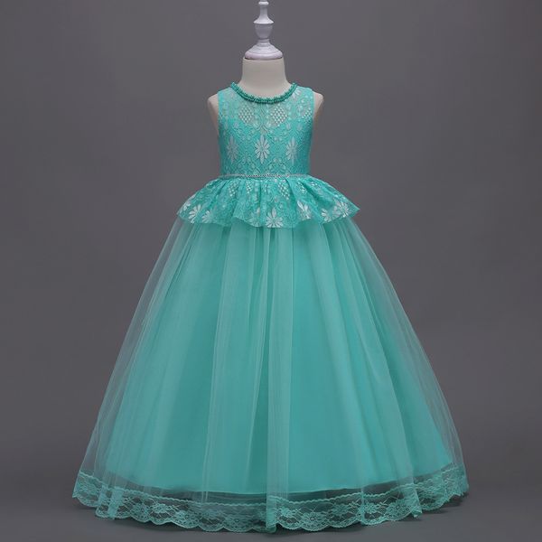 

designer baby girl dresses wedding party dress for girls 2019 lace ball gown rhinestone mesh pleated birthday dress evening prom clothing, Red;yellow