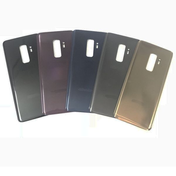 

10pcs oem glass battery door back cover housing + adhesive sticker for samsung galaxy s9 plus g965f g965p(single or double logo)