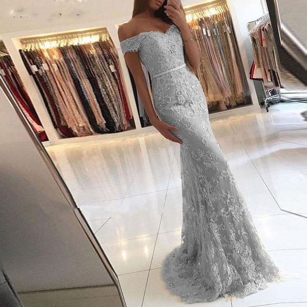 

off the shoulder sweetheart mermaid lace evening dress 8 grade graduation dresses long prom gown 2019, Black