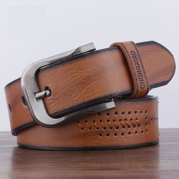 

kaweida fashion man 2018 trend vintage men's genuine leather cowboy belt casual pin buckle street style student ceinture homme, Black;brown