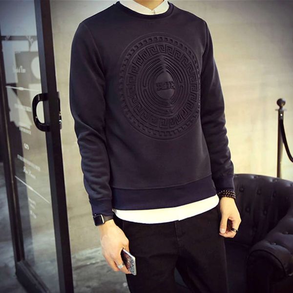 

Мужская мода пуловер Толстовки толстовка графическая печать простой тонкий с длинными рукавами Мужские толстовки белый черный темно-синий