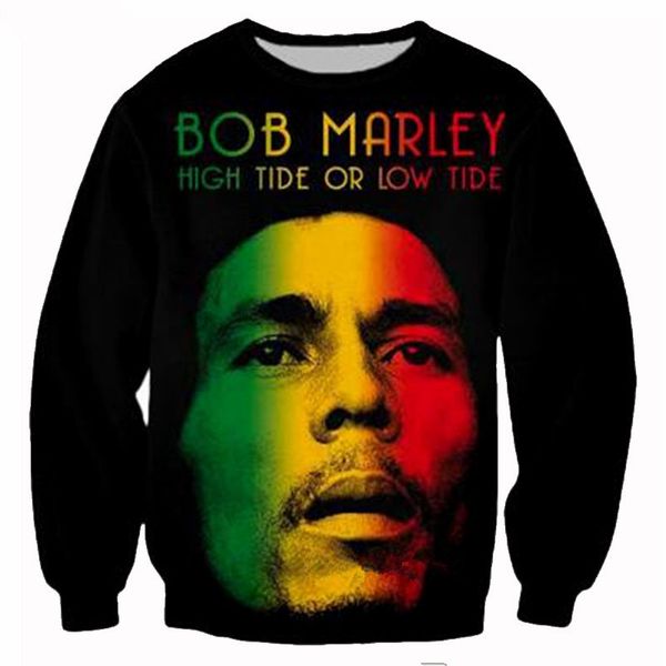 

fashion reggae star bob marley 3d print sweats fashion clothing women men sweatshirt casual pullovers k210, Black