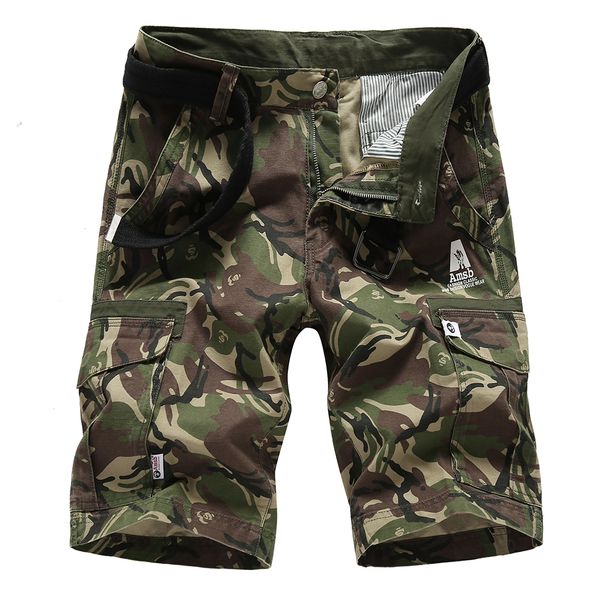 

icpans casual shorts zipper print pockets knee length loose cotton cargo shorts men army camo men size 34 36 38, White;black