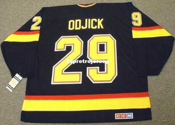 

wholesale mens gino odjick vancouver canucks 1994 ccm vintage retro hockey jersey, Black;red