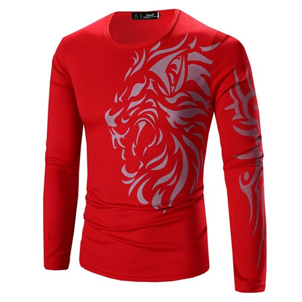 

casual men 's t shirt printing tees men 's casual long sleeves o -neck t shirt men 's fashion t -shirt o-neck, White;black