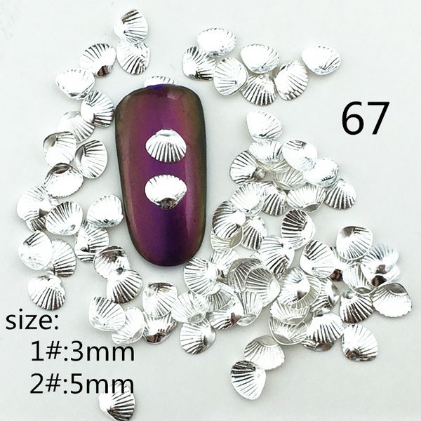 

500pcs/bag new japan korea charm 3d nail art deco metal mini kawaii shell 3mm 5mm studs rivet diy nail tools for manicure, Silver;gold