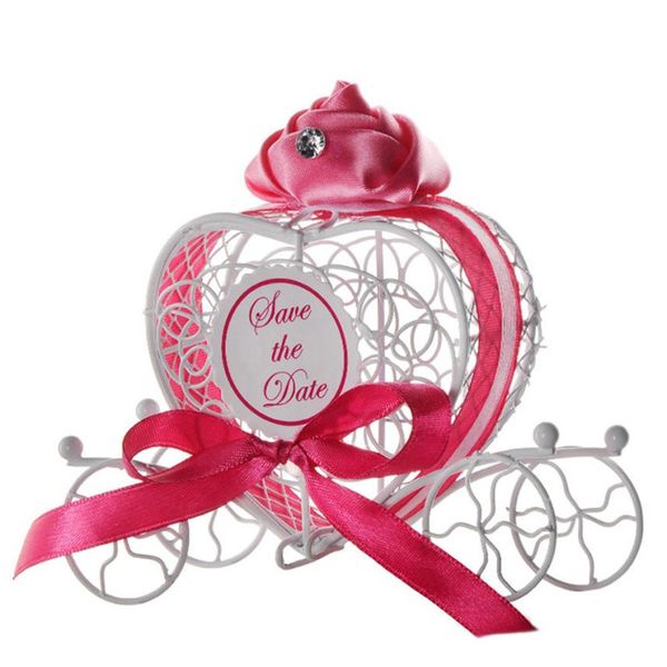 

hollow design metal candy boxes romantic carriage sweets chocolate case wedding party favors love heart coach shape holder sale