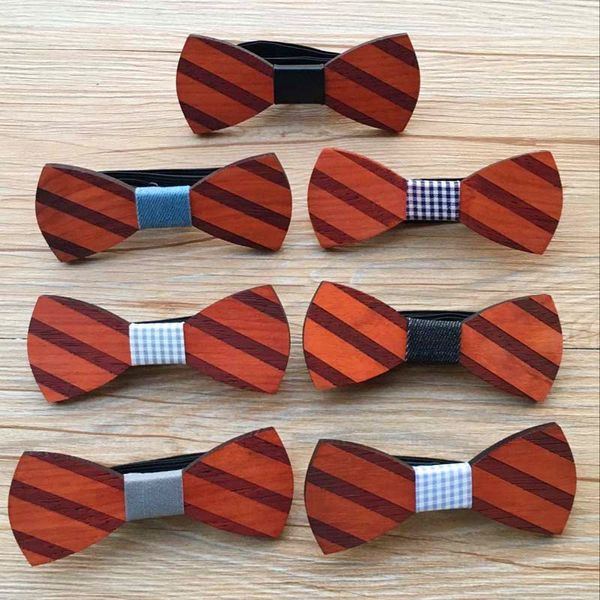 Bowtie madeira 7 estilo Handmade Do Vintage Tradicional Bowknot gravata gravata produto acabado de madeira Bow tie 12 * 5 cm bowties