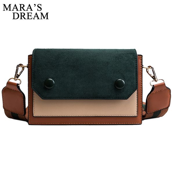 

mara's dream 2018 crossbody bags for women leather luxury handbags women bag patchwork color shoulder bag messenger bags