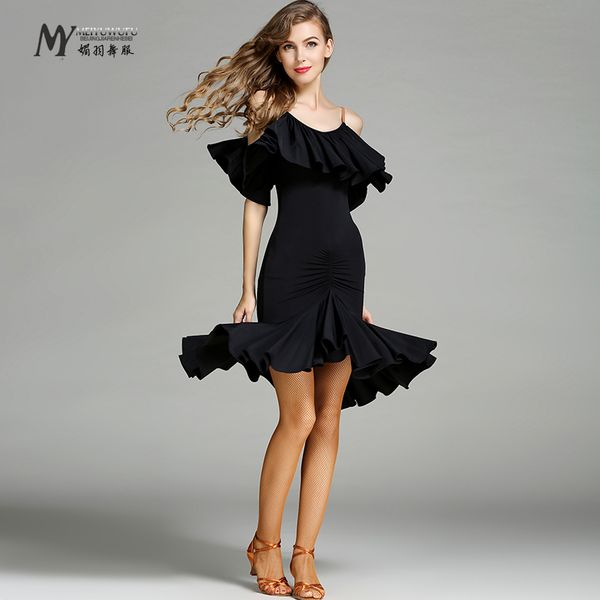 

2017 latin dance practice dress, Black;red